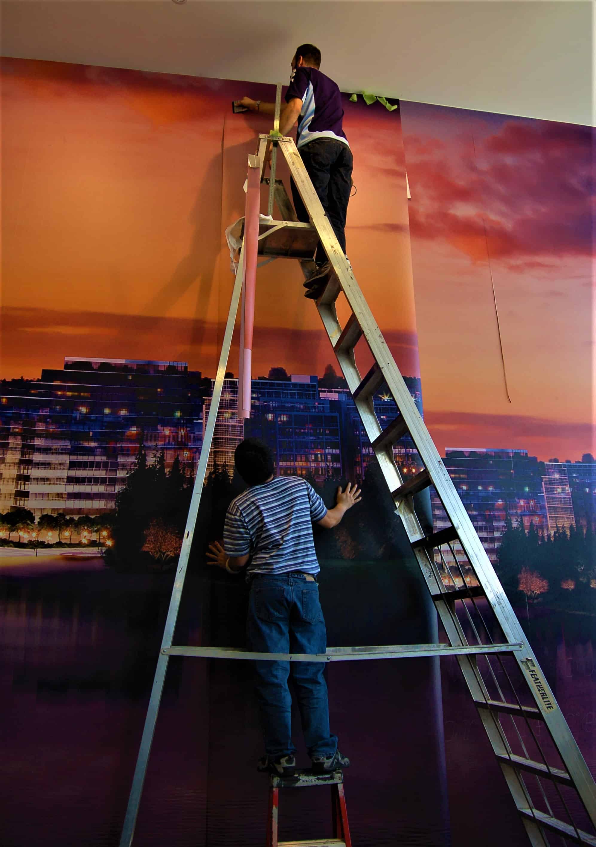 Large wall graphic installation